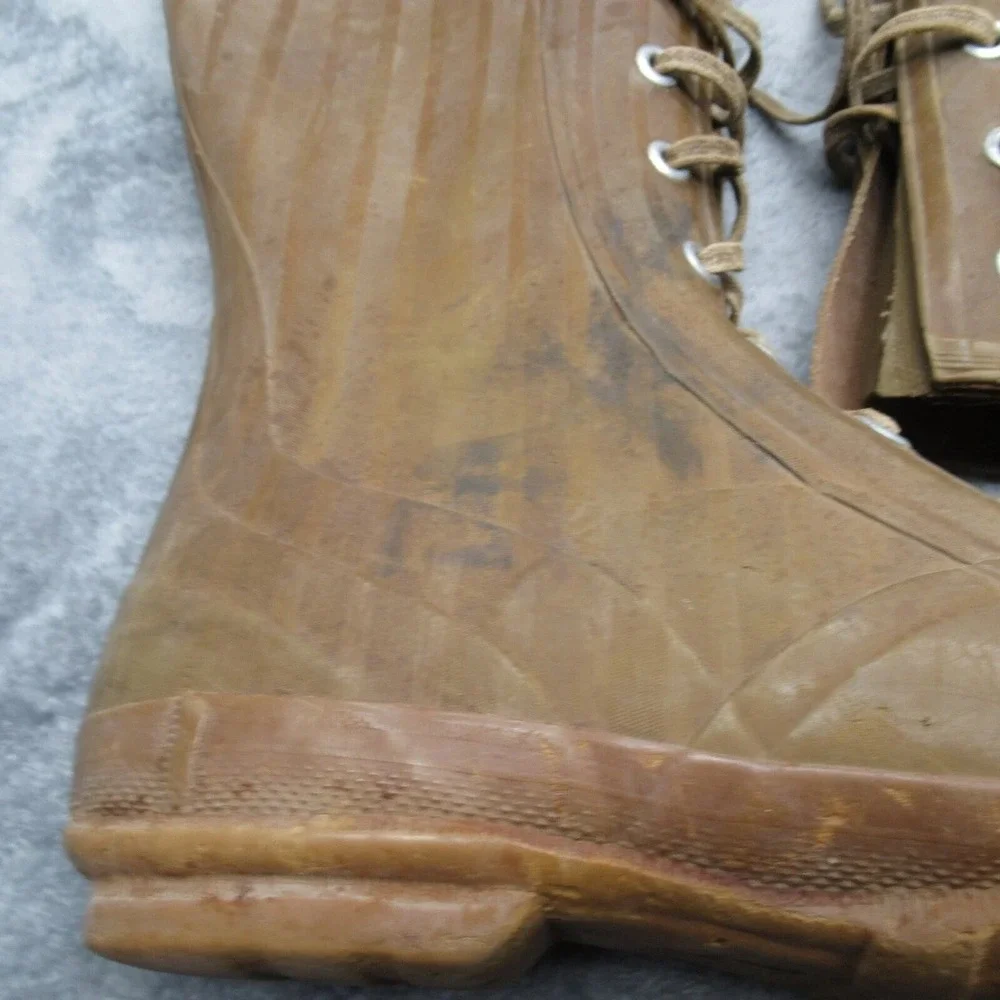 Vintage 1950s Korean War Converse Duck Boots Men 8 Brown Durable Waterproof RARE